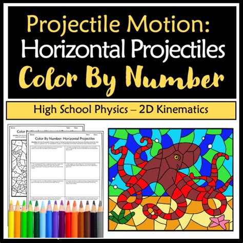 The same types of pictures as color-by-number activities on this page, but they cover multiplication, addition, subtraction, and division. . Color by number horizontal projectiles answer key